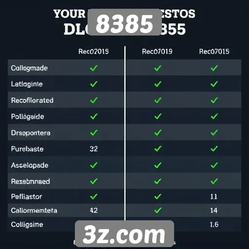 Comparação entre 8385 e outras plataformas de jogos